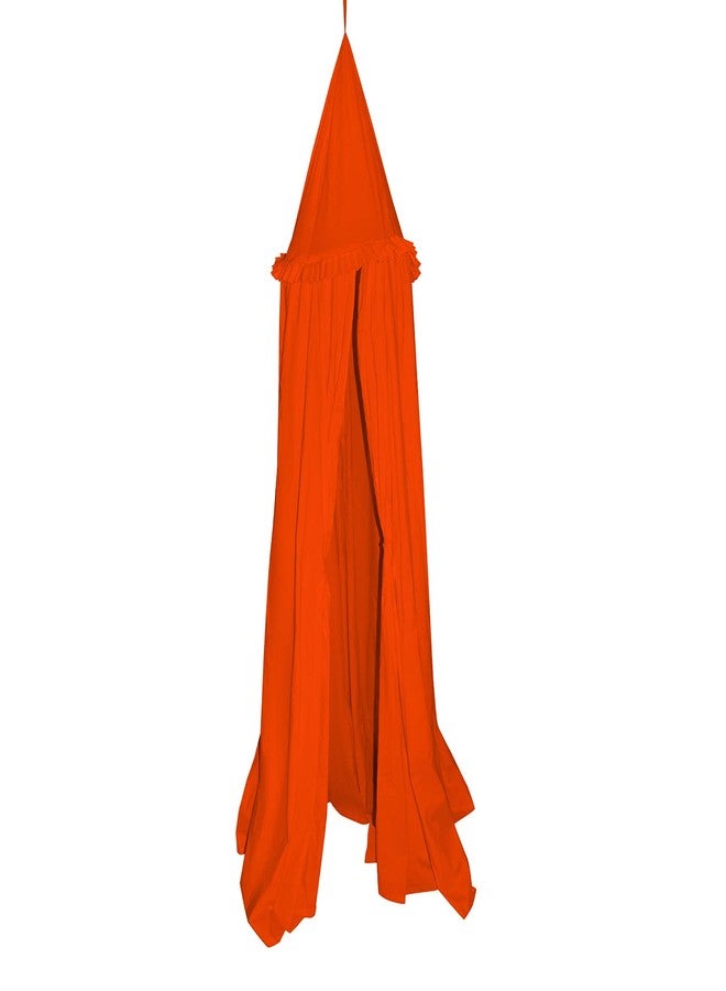 Next Day Art Hanging Canopy Play Tent Without Mat for Kids and Adults Portable Foldable Pom Pom Hanging Mosquito for Girl and Boy Tent House Indoor and Outdoor- Orange - Image 1